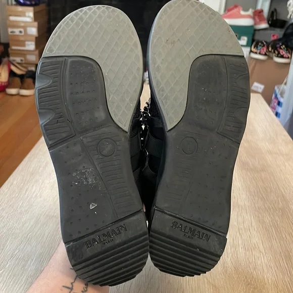 Balmain Socks Chain Link Sneakers In Black/Silver - 38 - Picture 9 of 9